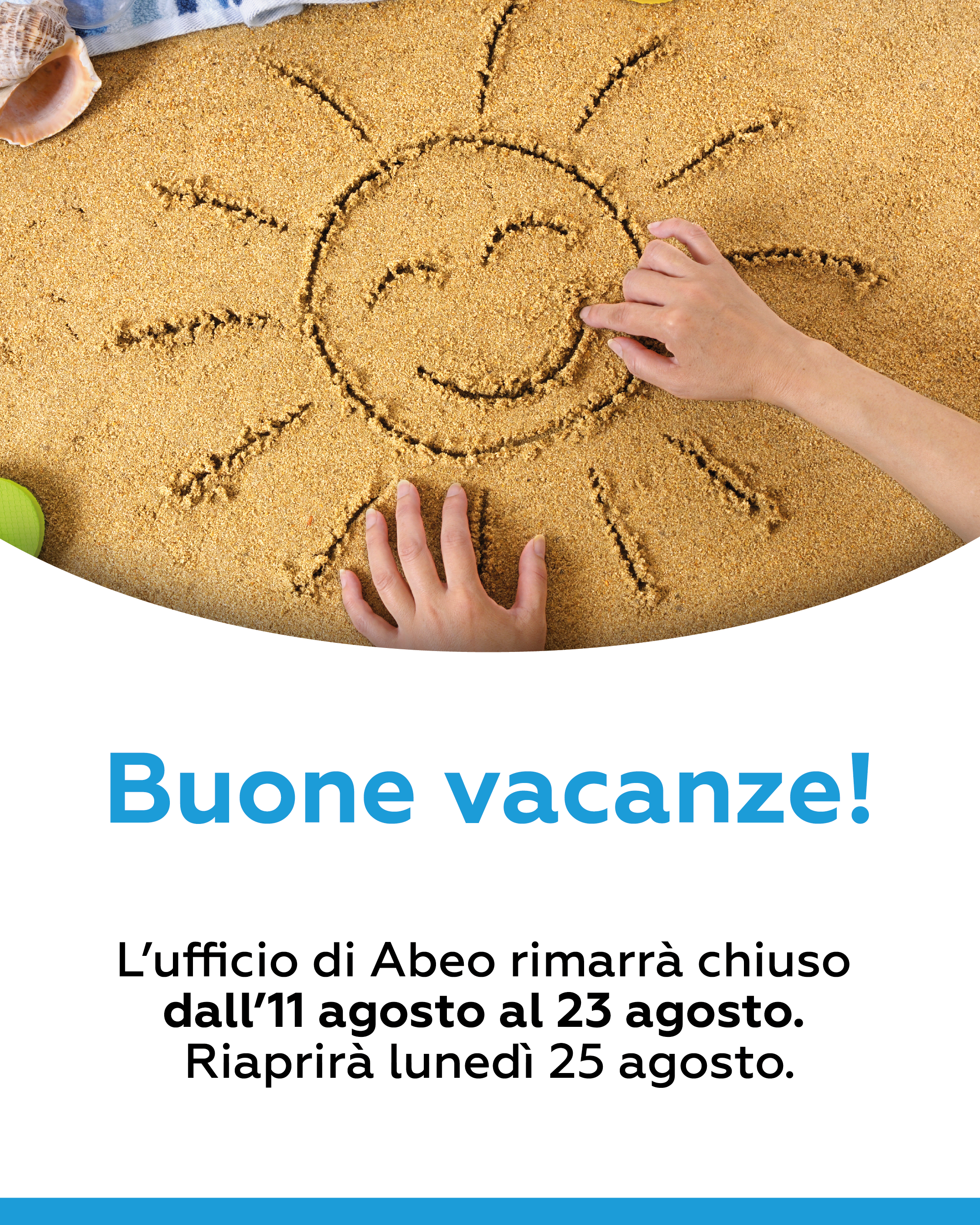 Avviso chiusura estiva ufficio Abeo