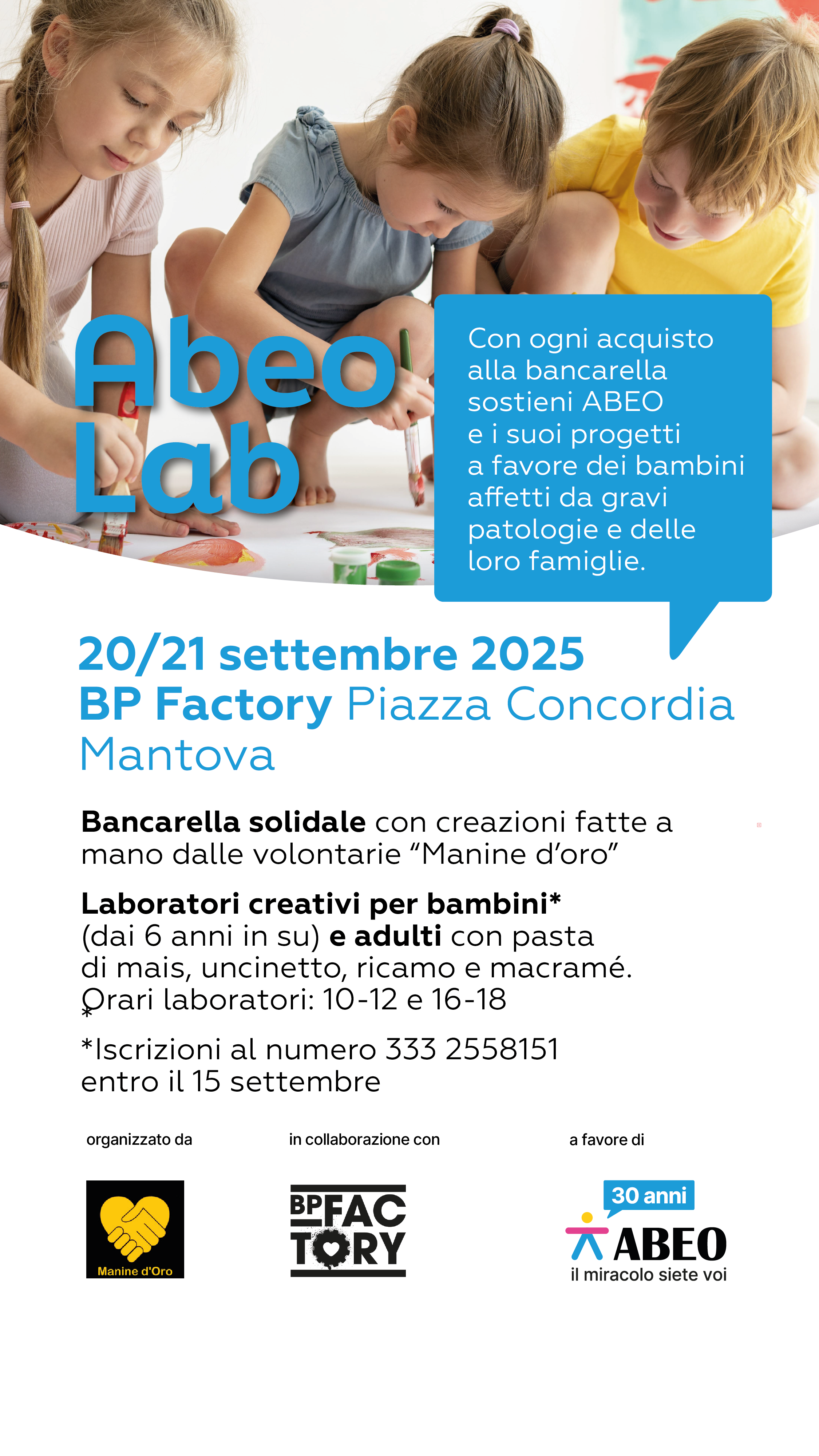 Ti aspettiamo all’AbeoLab il 20 e 21 settembre al Bp Factory di Mantova